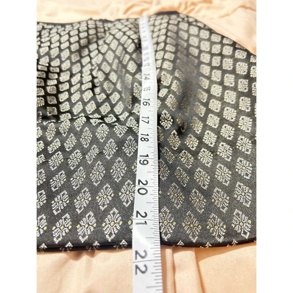 LOFT Women Size 10 Black Metallic Diamond Jacquard Skirt A-Line‎ Mini Polyester